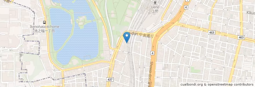 Mapa de ubicacion de じゅらく en 日本, 東京都, 台東区.