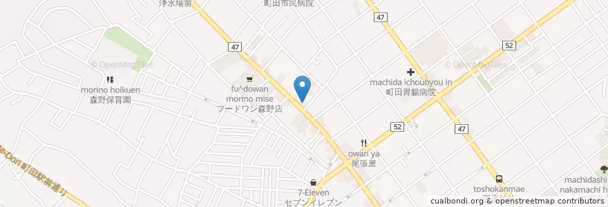Mapa de ubicacion de きらぼし銀行 en 일본, 도쿄도, 町田市.