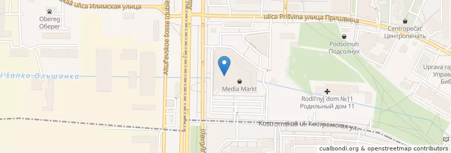Mapa de ubicacion de Subway en Россия, Центральный Федеральный Округ, Москва, Северо-Восточный Административный Округ, Район Бибирево.