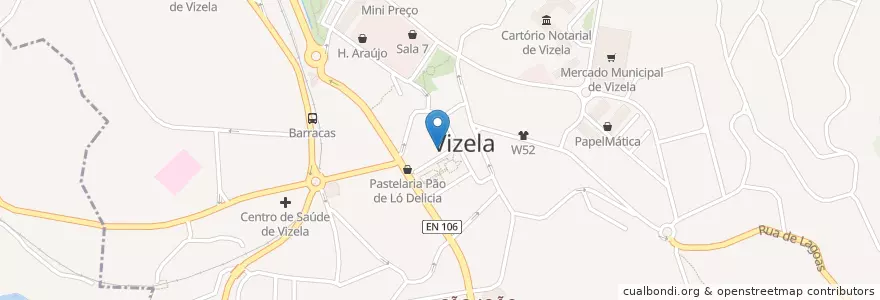 Mapa de ubicacion de Café Jardim en 포르투갈, 노르트 지방, Braga, Ave, Vizela, Caldas De Vizela.