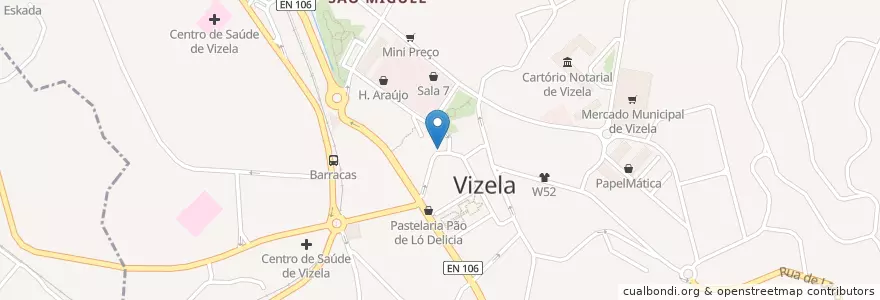 Mapa de ubicacion de Restaurante Rainha en Португалия, Северный, Braga, Ave, Vizela, Caldas De Vizela.