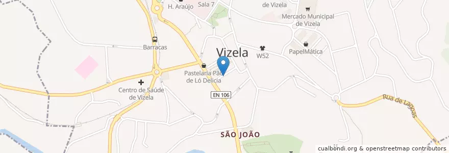 Mapa de ubicacion de Santo António en Portekiz, Norte, Braga, Ave, Vizela, Caldas De Vizela.