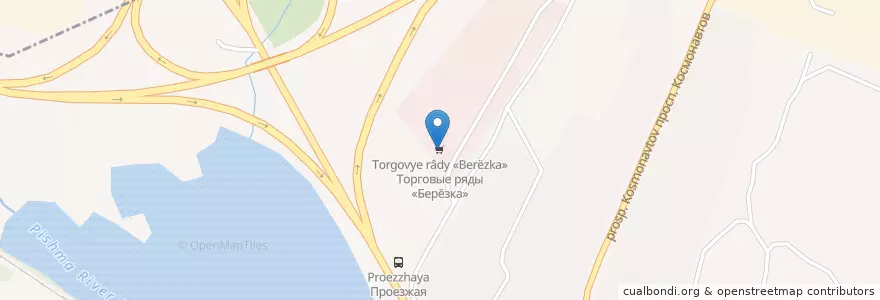 Mapa de ubicacion de Торговые ряды «Берёзка» en Russia, Ural Federal District, Sverdlovsk Oblast, Yekaterinburg Municipality.