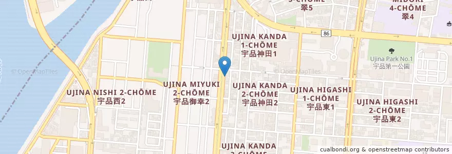 Mapa de ubicacion de ダイニング輪 en Japan, 広島県, Hiroshima, 南区.