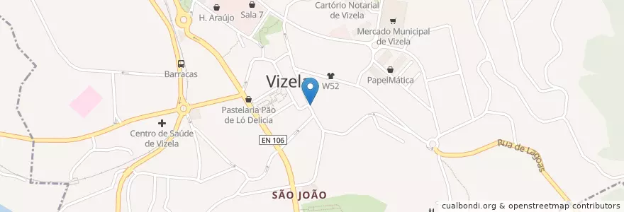 Mapa de ubicacion de Araújo en Portugal, North, Braga, Ave, Vizela, Caldas De Vizela.