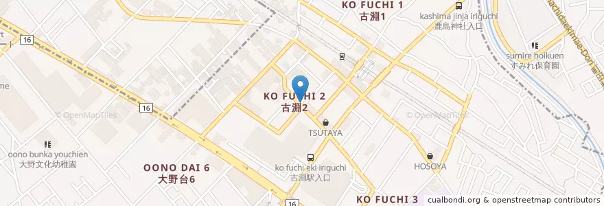 Mapa de ubicacion de 十字薬局 古淵店 en 일본, 가나가와현, 相模原市, 南区.