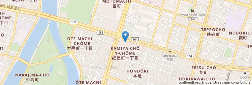 Mapa de ubicacion de もみじ銀行広島支店 en 日本, 広島県, 広島市, 中区.