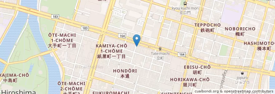 Mapa de ubicacion de 野村證券広島支店 en Japão, 広島県, 広島市, 中区.