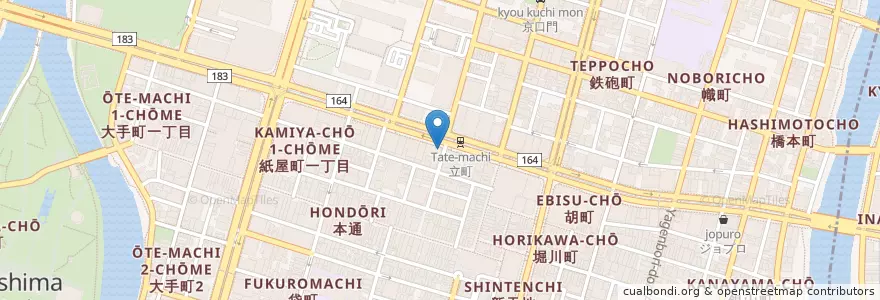 Mapa de ubicacion de すき家 en 日本, 広島県, 広島市, 中区.
