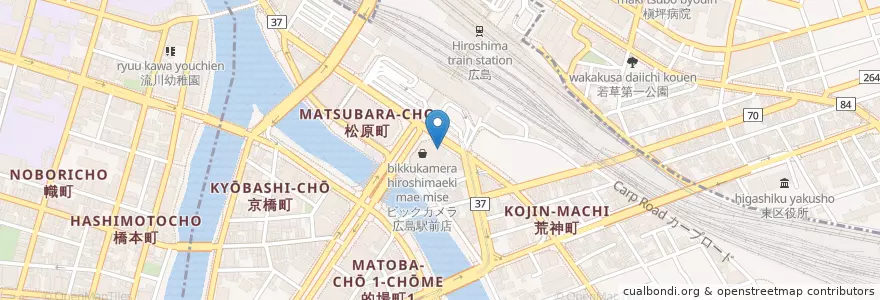 Mapa de ubicacion de もみじ銀行 en Japan, 広島県, Hiroshima, 南区.