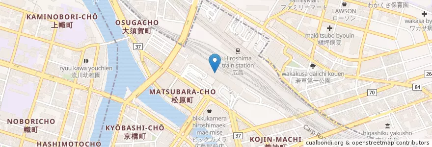 Mapa de ubicacion de マクドナルド en Japan, 広島県, Hiroshima, 南区.