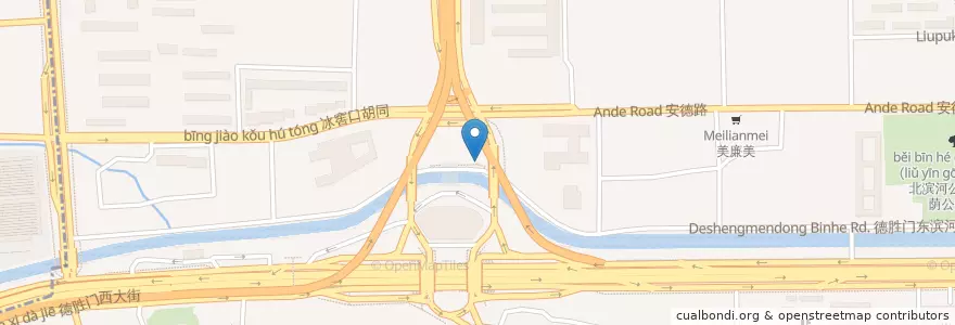 Mapa de ubicacion de 德胜门城楼下 en Cina, Pechino, Hebei, 西城区.