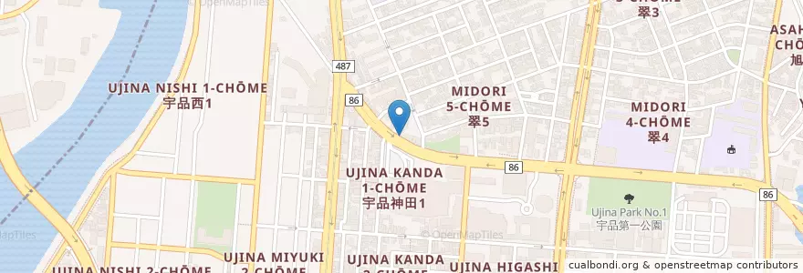 Mapa de ubicacion de ハピネス薬局 en Japan, 広島県, Hiroshima, 南区.