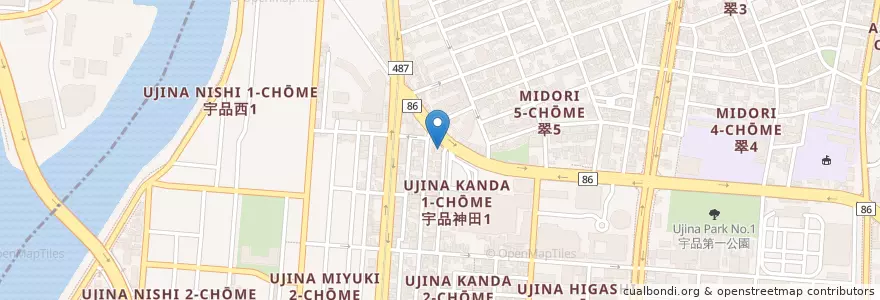 Mapa de ubicacion de ハート薬局 中央店 en Japan, 広島県, Hiroshima, 南区.