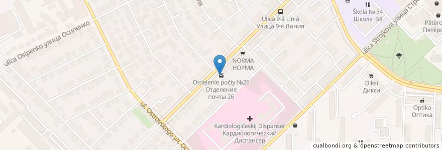 Mapa de ubicacion de Отделение почты №26 en Russland, Föderationskreis Zentralrussland, Oblast Rjasan, Городской Округ Рязань.