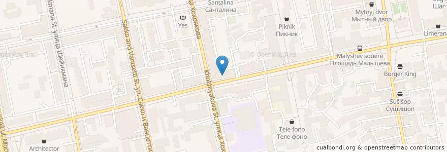 Mapa de ubicacion de Street cafe en Russia, Уральский Федеральный Округ, Свердловская Область, Городской Округ Екатеринбург.