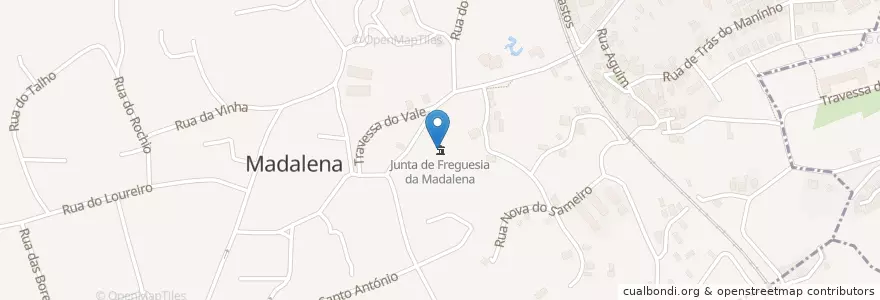 Mapa de ubicacion de Junta de Freguesia da Madalena en 葡萄牙, 北部大區, Área Metropolitana Do Porto, Porto, Vila Nova De Gaia, Madalena.