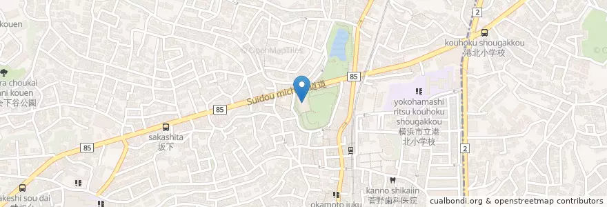 Mapa de ubicacion de 篠原地区会館 en 日本, 神奈川県, 横浜市, 港北区.