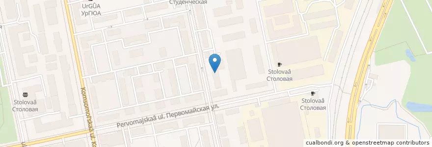 Mapa de ubicacion de Гуманитарный университет en Russia, Ural Federal District, Sverdlovsk Oblast, Yekaterinburg Municipality.
