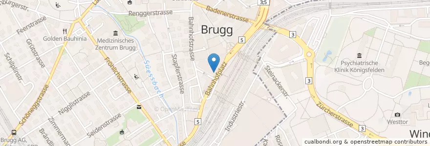 Mapa de ubicacion de Kuhn en Switzerland, Aargau, Bezirk Brugg, Brugg.