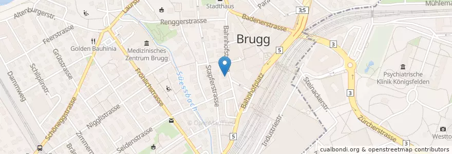 Mapa de ubicacion de Migros Bank en سويسرا, Aargau, Bezirk Brugg, Brugg.