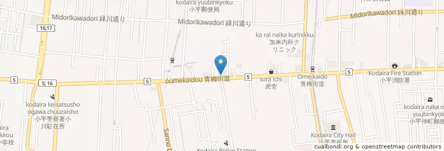 Mapa de ubicacion de インド村 en 日本, 东京都/東京都, 小平市.