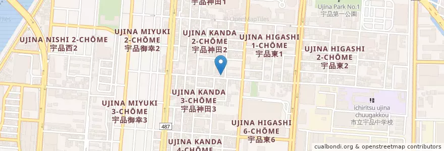 Mapa de ubicacion de みやち en Japan, Hiroshima Prefecture, Hiroshima, Minami Ward.