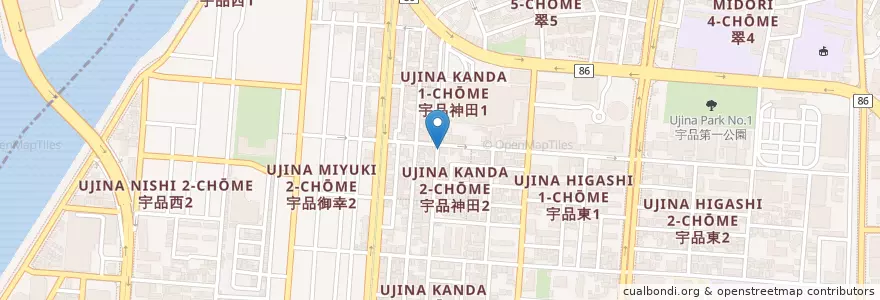 Mapa de ubicacion de プチポプリ en Japan, 広島県, Hiroshima, 南区.