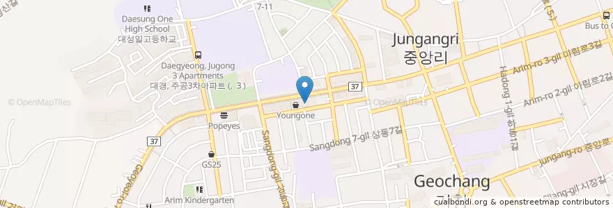 Mapa de ubicacion de 아이디 en Corée Du Sud, Gyeongsang Du Sud, 거창군.