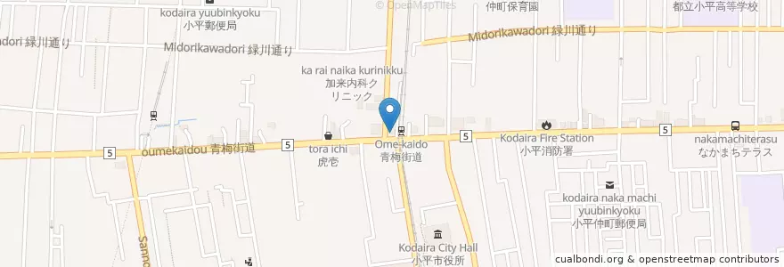 Mapa de ubicacion de KURICCHI en 日本, 東京都, 小平市.