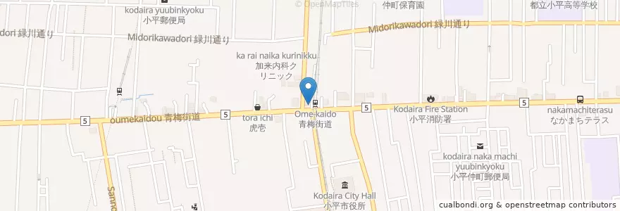 Mapa de ubicacion de あんちゃん en ژاپن, 東京都, 小平市.