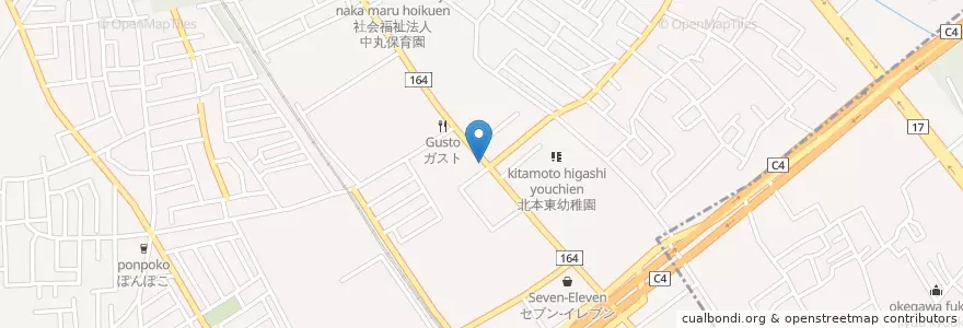 Mapa de ubicacion de 二ッ家歯科医院 en اليابان, 埼玉県, 北本市.