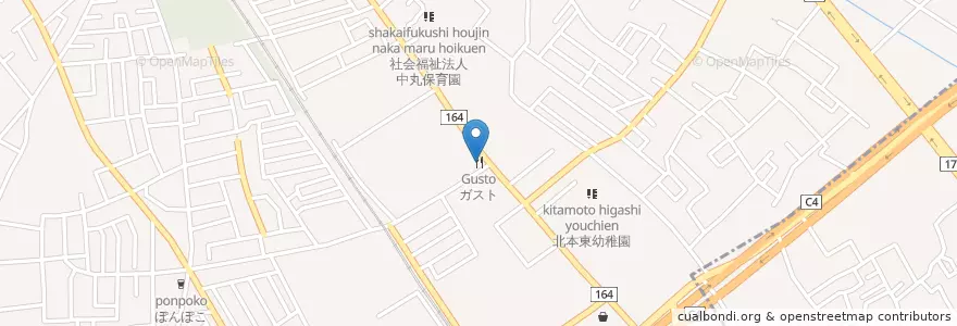Mapa de ubicacion de ガスト en Japan, 埼玉県, 北本市.