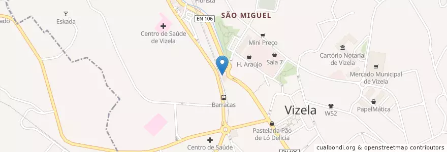 Mapa de ubicacion de Millennium bcp en ポルトガル, ノルテ, Braga, Ave, Vizela, Caldas De Vizela.