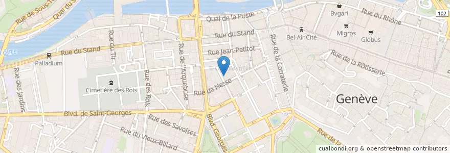 Mapa de ubicacion de HYPOSWISS Prívate Bank en 瑞士, 日內瓦, 日內瓦, Genève.