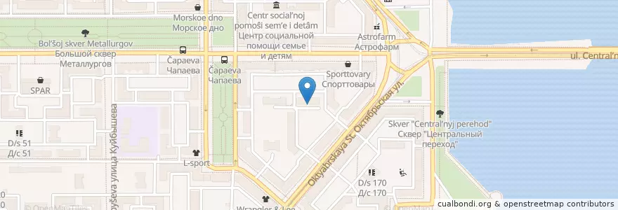 Mapa de ubicacion de Комплексный центр социально­го обслуживания населения Ленинско­го района en Russia, Ural Federal District, Chelyabinsk Oblast, Magnitogorsk.