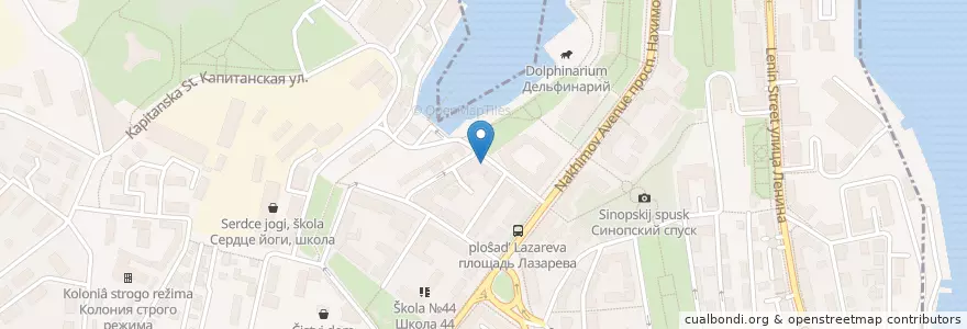 Mapa de ubicacion de Пиццерия Фиеста en Russie, District Fédéral Du Sud, Sébastopol, Севастополь, Ленинский Район, Ленинский Округ.