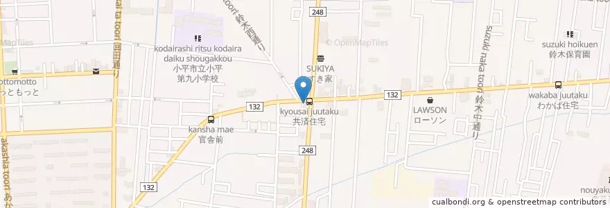 Mapa de ubicacion de 北斗調剤薬局 en Япония, Токио, Кодайра.