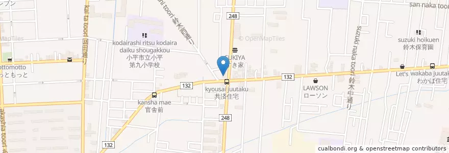 Mapa de ubicacion de 西野整形外科 en 日本, 東京都, 小平市.