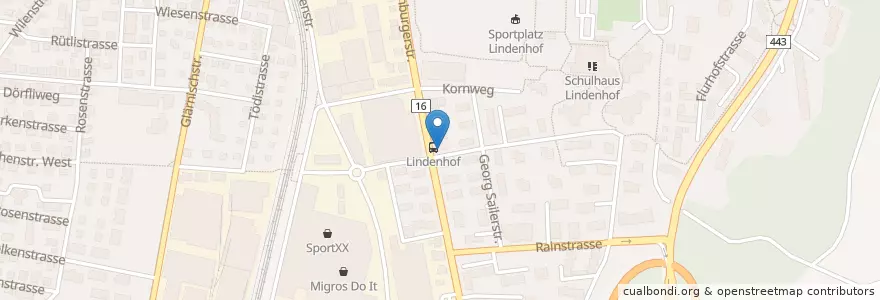 Mapa de ubicacion de Restaurant Lindenhof en Switzerland, Sankt Gallen, Wahlkreis Wil, Wil (Sg).