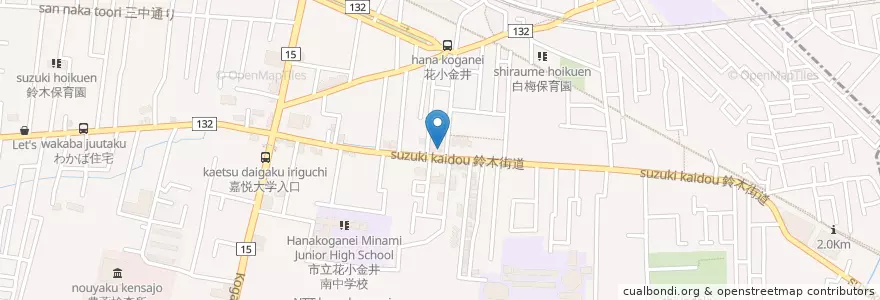 Mapa de ubicacion de Cafe&deli hug en Japonya, 東京都, 小平市.