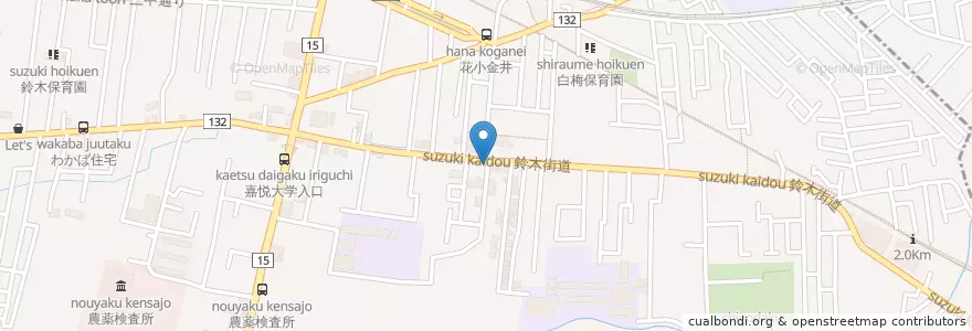 Mapa de ubicacion de まつもと en Japan, 東京都, 小平市.