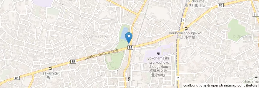 Mapa de ubicacion de 菊名南町会館 en 일본, 가나가와현, 요코하마시, 港北区.