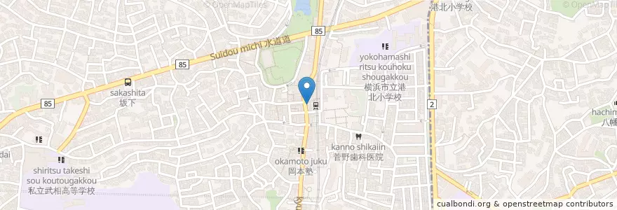 Mapa de ubicacion de 君田歯科 en Giappone, Prefettura Di Kanagawa, 横浜市.