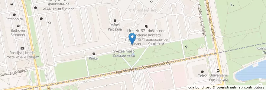 Mapa de ubicacion de Аморино en Rusya Federasyonu, Центральный Федеральный Округ, Москва, Северо-Западный Административный Округ.