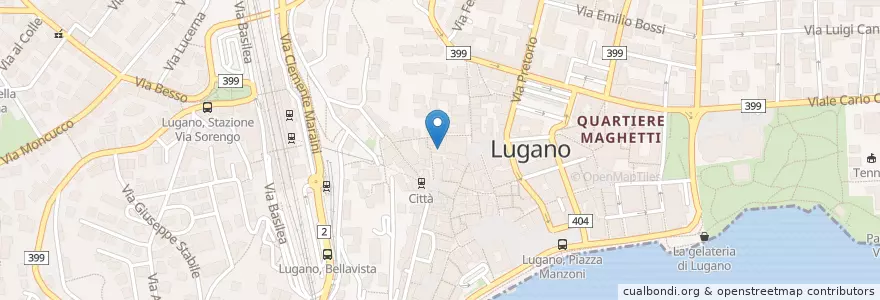 Mapa de ubicacion de Bordogna Cantinona en Svizzera, Ticino, Distretto Di Lugano, Lugano, Circolo Di Lugano Ovest.