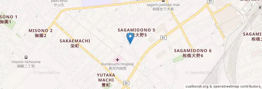 Mapa de ubicacion de 中西耳鼻咽喉科 en 일본, 가나가와현, 相模原市, 南区.