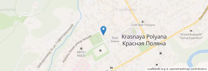 Mapa de ubicacion de Красная Поляна 354392 en Russie, District Fédéral Du Sud, Kraï De Krasnodar, Городской Округ Сочи.