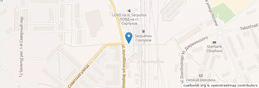 Mapa de ubicacion de Серпухов, железнодорожный вокзал en ロシア, 中央連邦管区, モスクワ州, Городской Округ Серпухов.