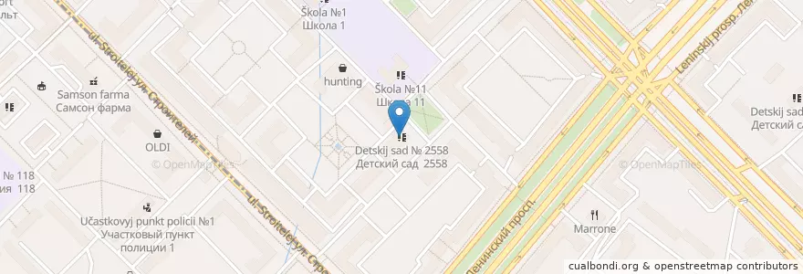 Mapa de ubicacion de Детский сад № 2558 en Russia, Distretto Federale Centrale, Москва, Юго-Западный Административный Округ.